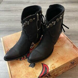 NIB Old Gringo Booties Ninna Yippee Ki Yay Ankle Leather Fringe Women Size 7